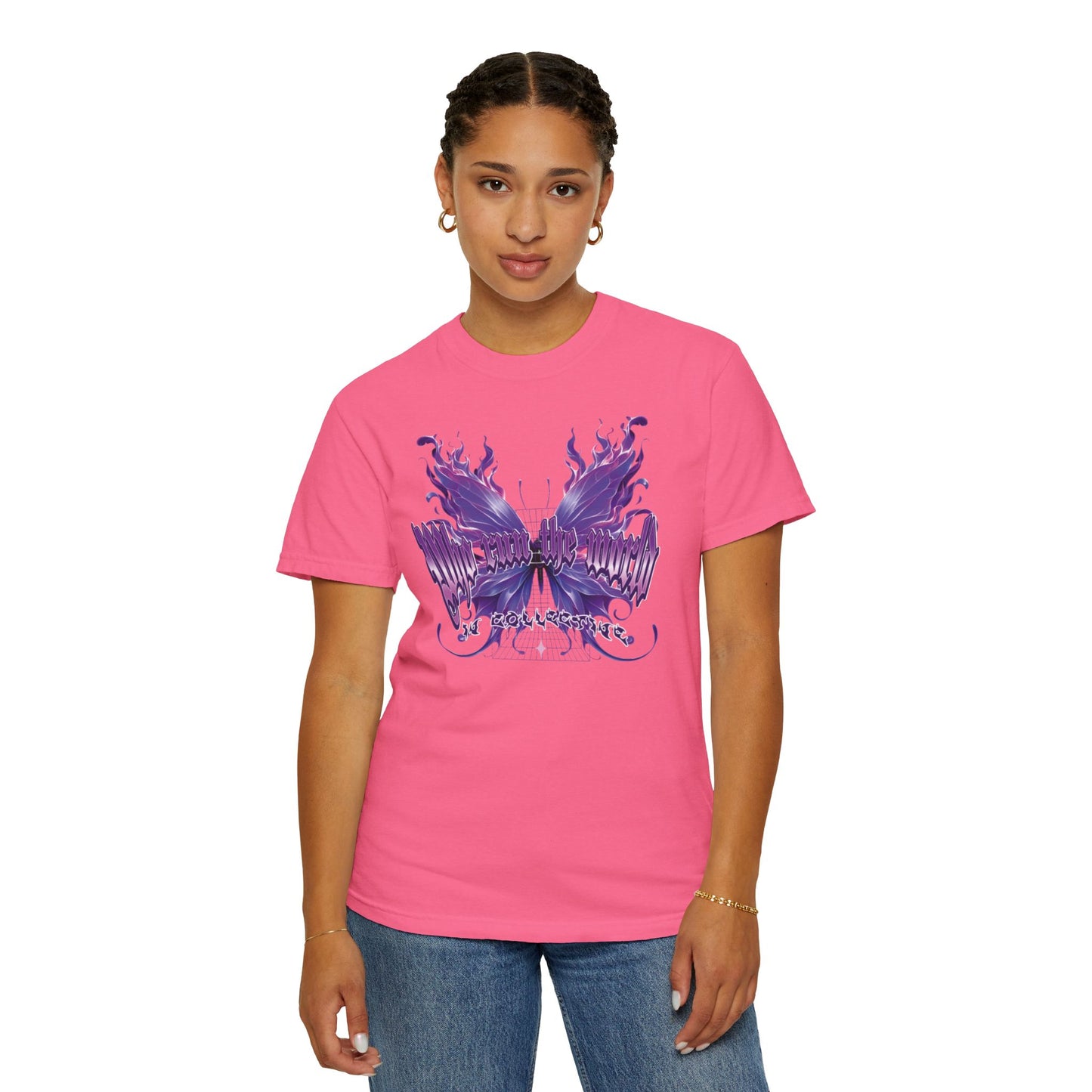 WHO RUNS THE WORLD – Butterfly Flame Streetwear Graphic Tee