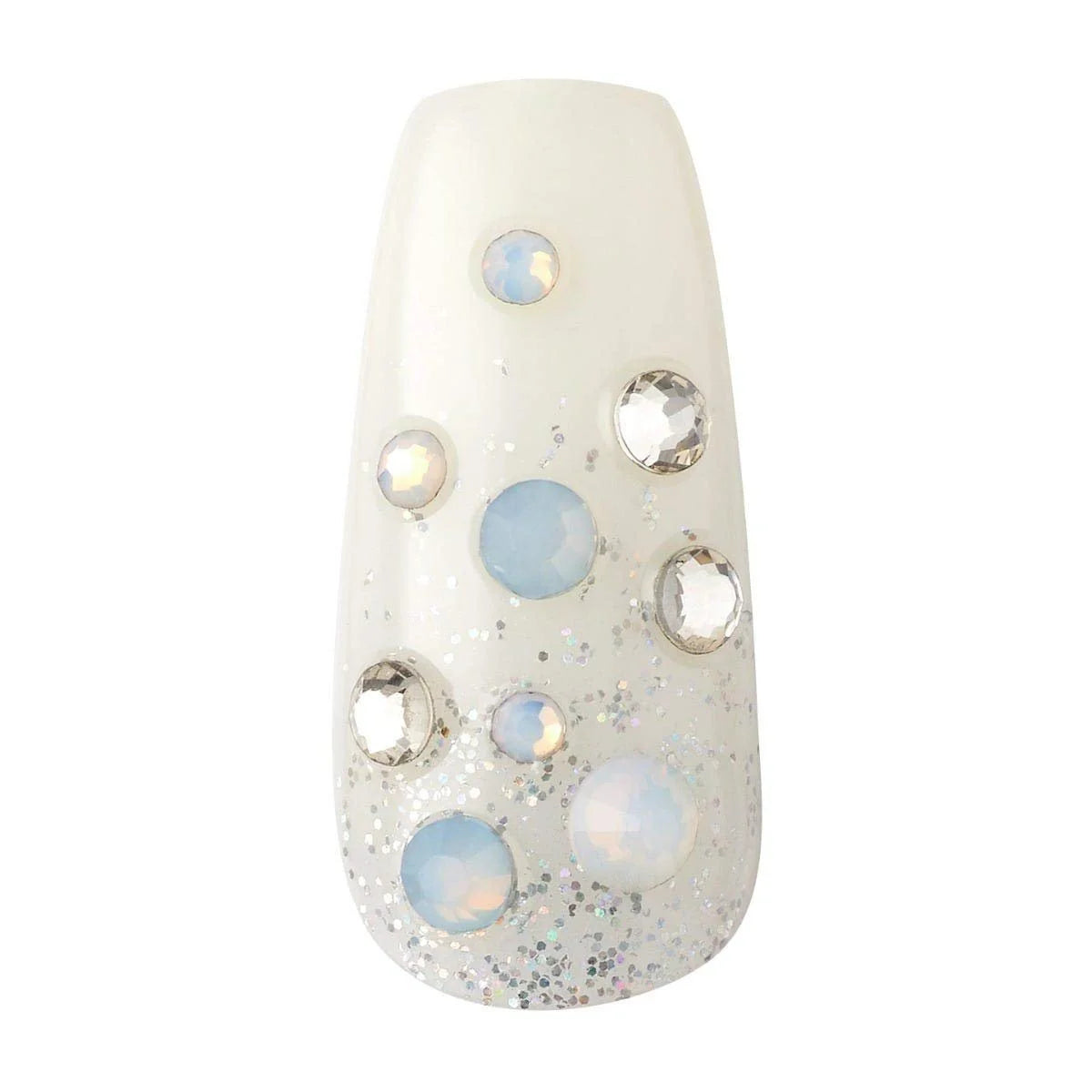 Masterpiece One-Of-A-Kind Luxe Mani, Long Length, Premium Acrylic Fake Nails, Style No.1, with Pink Gel Nail Glue, Manicure Stick, Mini File, & 30 False Nails Including 12 Accent Nails
