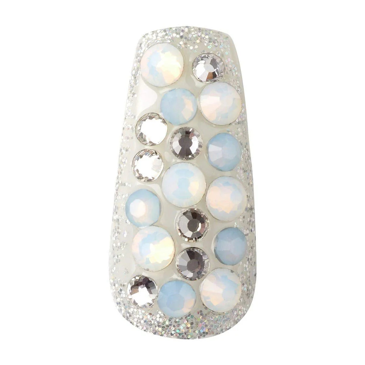 Masterpiece One-Of-A-Kind Luxe Mani, Long Length, Premium Acrylic Fake Nails, Style No.1, with Pink Gel Nail Glue, Manicure Stick, Mini File, & 30 False Nails Including 12 Accent Nails