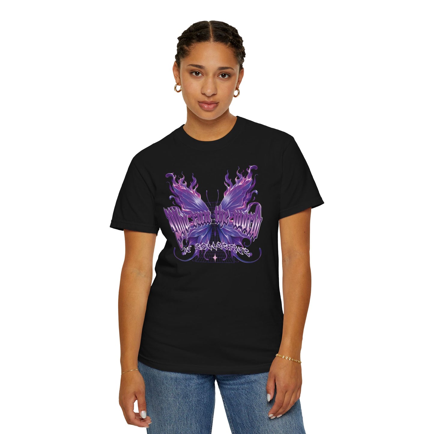 WHO RUNS THE WORLD – Butterfly Flame Streetwear Graphic Tee