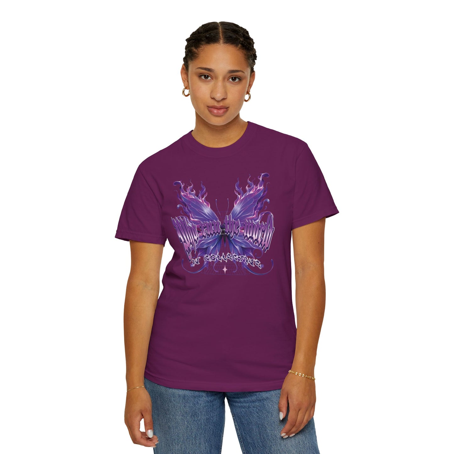 WHO RUNS THE WORLD – Butterfly Flame Streetwear Graphic Tee